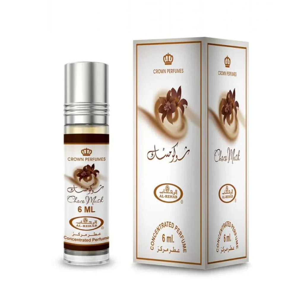 Chocomusk Roll-On Perfume Oil by Alrehab, 6ml, Gourmand Fragrance, Concentrated Perfume Oil, Premium Gift for Her, Attar Oil, Affordable
